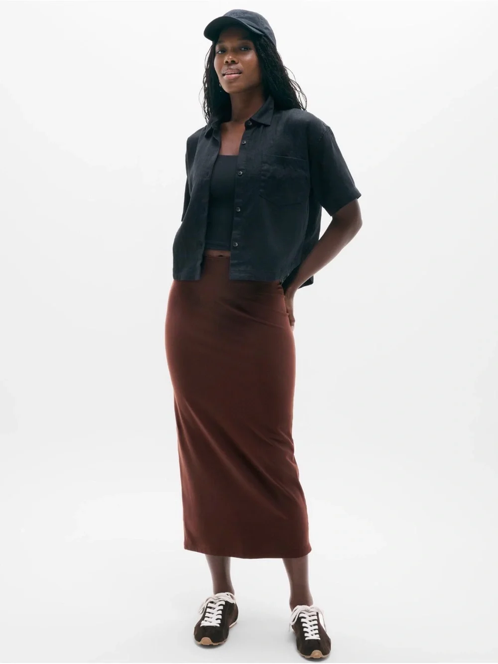 NWT Athleta Be Free Brownstone Maxi Skirt Size XL (#757016)